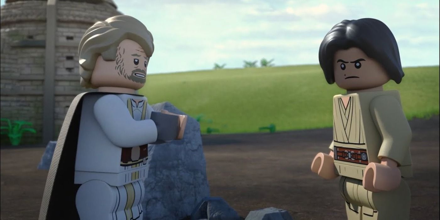 Ben Solo and Luke argue in LEGO Star Wars Terrifying Tales
