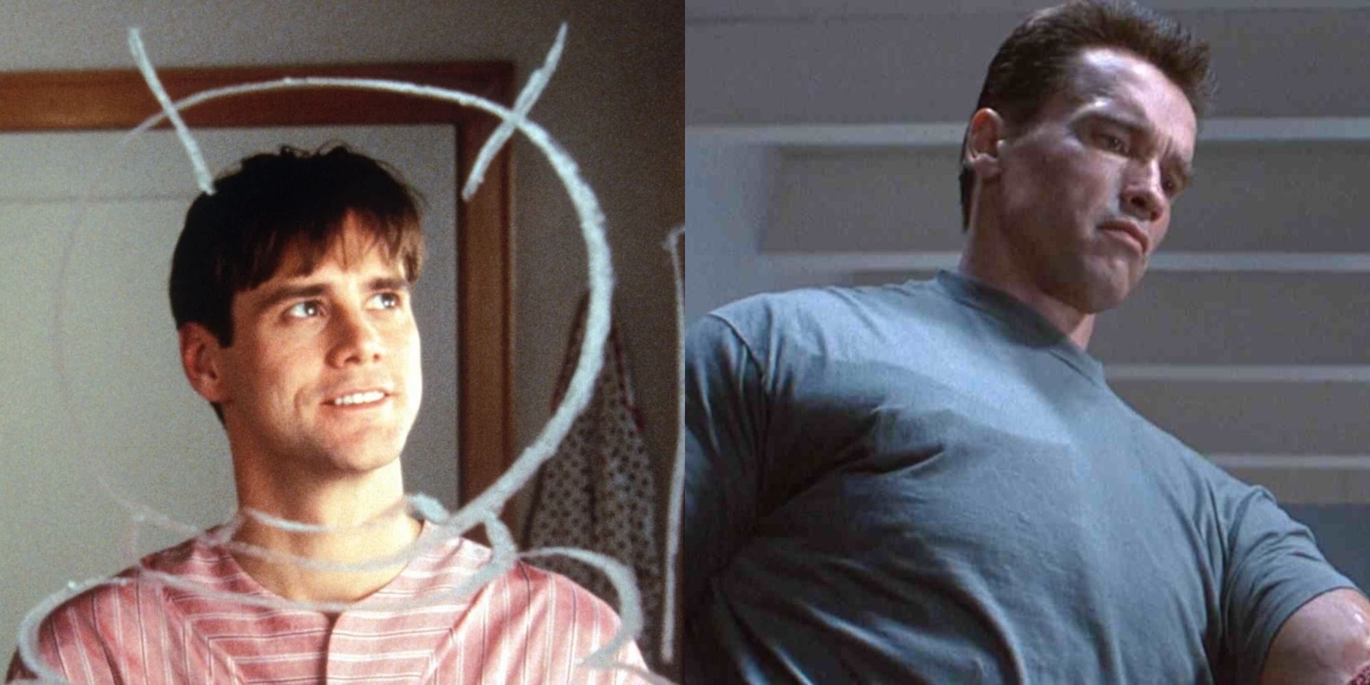 Split image of The Truman Show and Terminator 2: Judgement Day