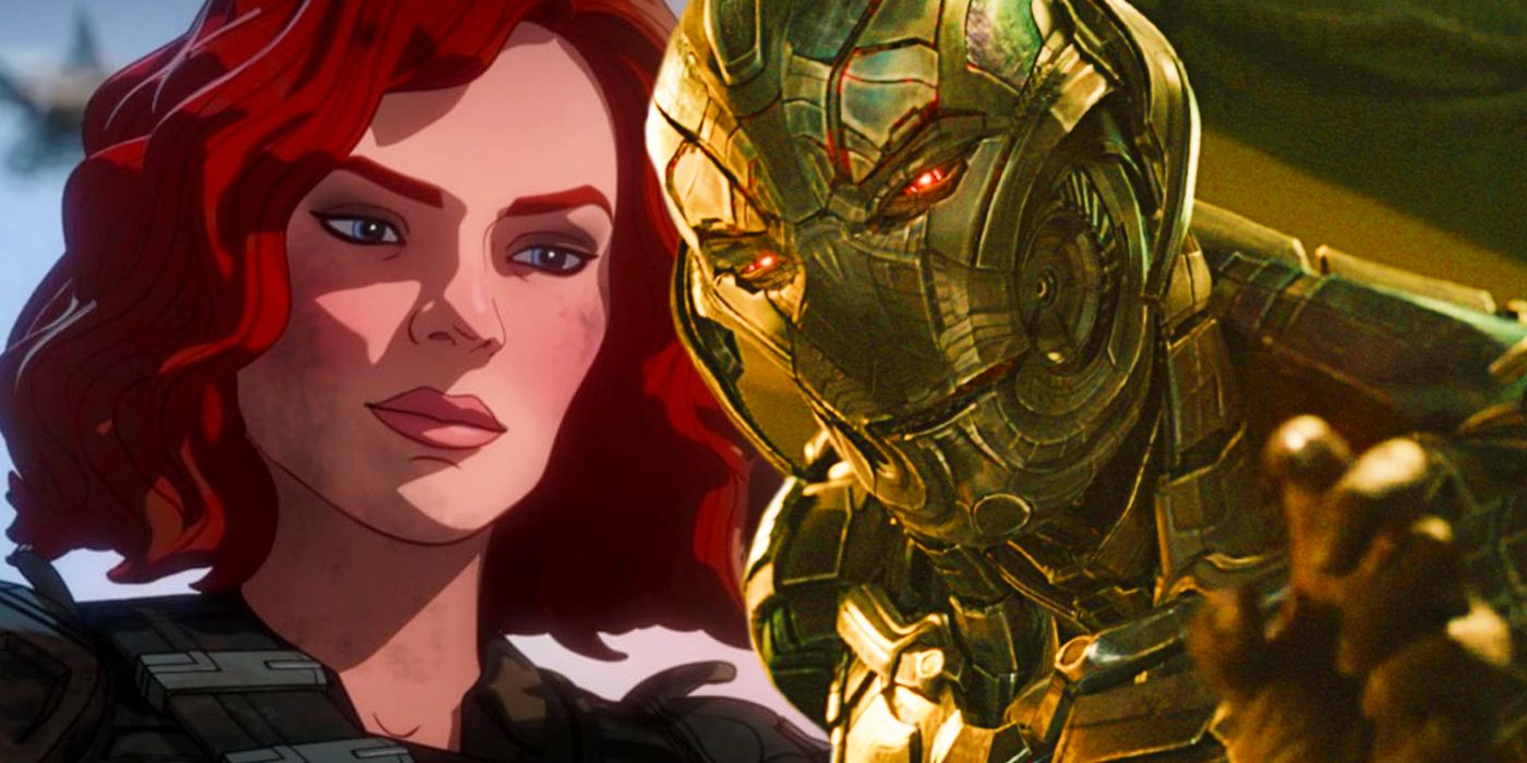 Black Widow in What If and Ultron in Avengers Age of Ultron
