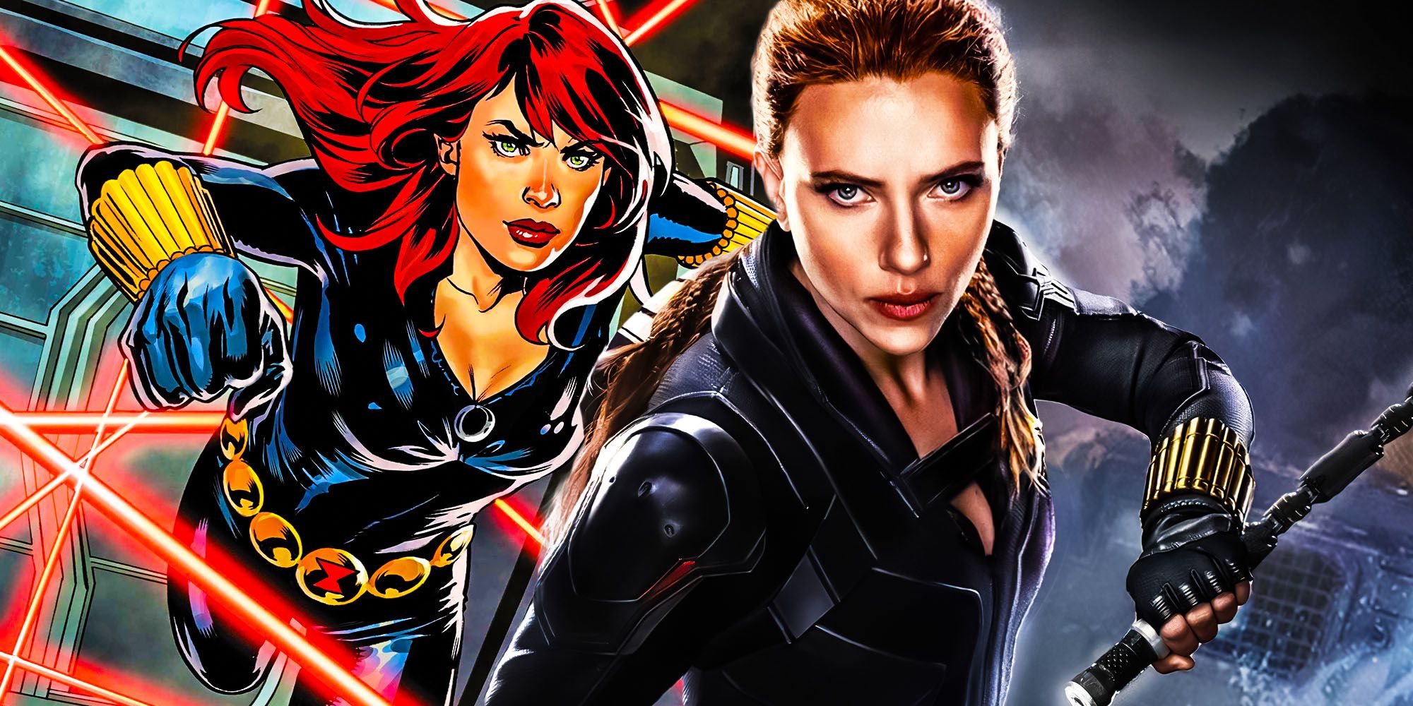 Black widow movie costume has nod to comic book roots yellow gauntlets