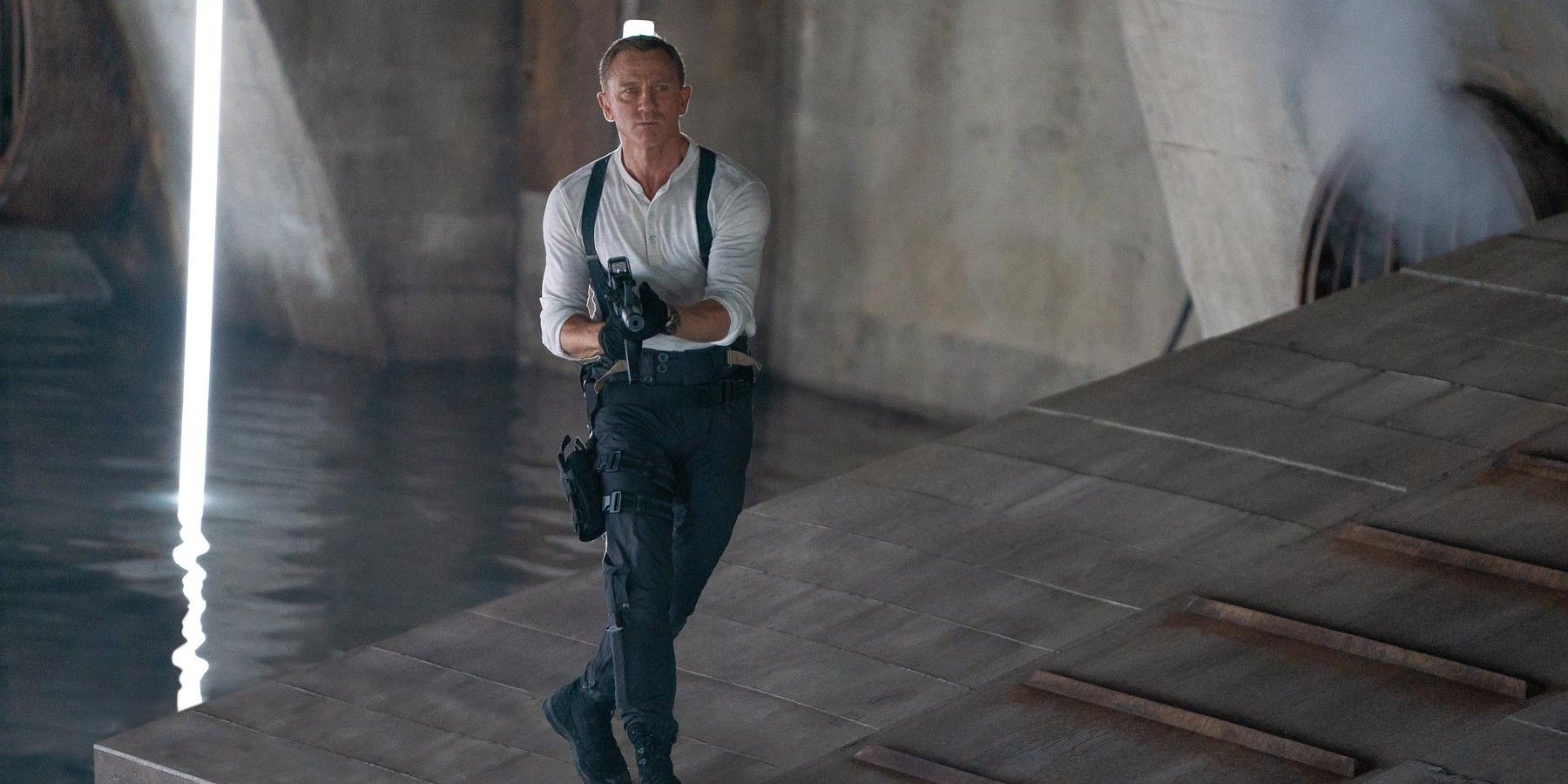 James Bond shoots a gun in No Time To Die