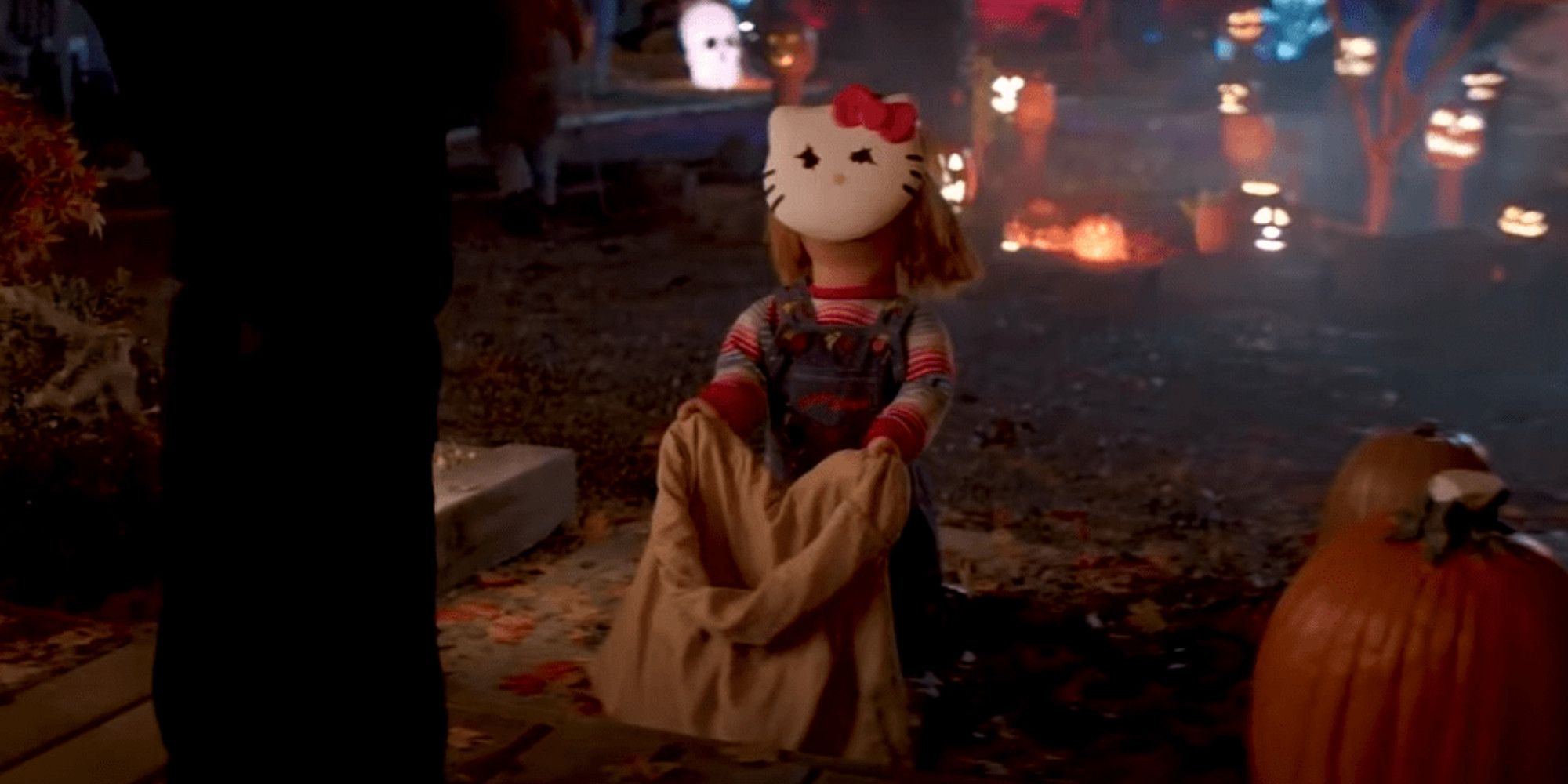 Brad Dourif as Charles Lee Ray with Hello Kitty mask in Chucky TV Show