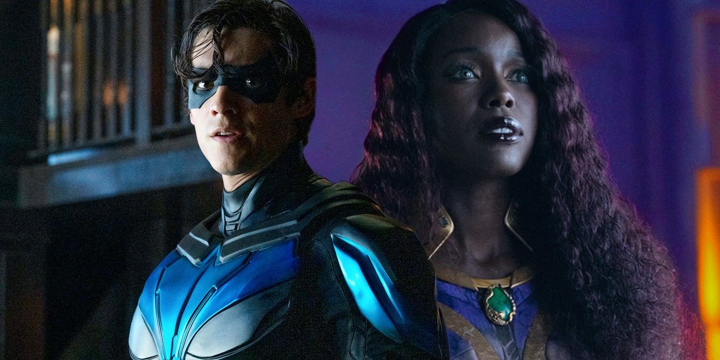 Brenton Thwaites as Dick Grayson Nightwing and Anna Diop as Kori Starfire in Titans