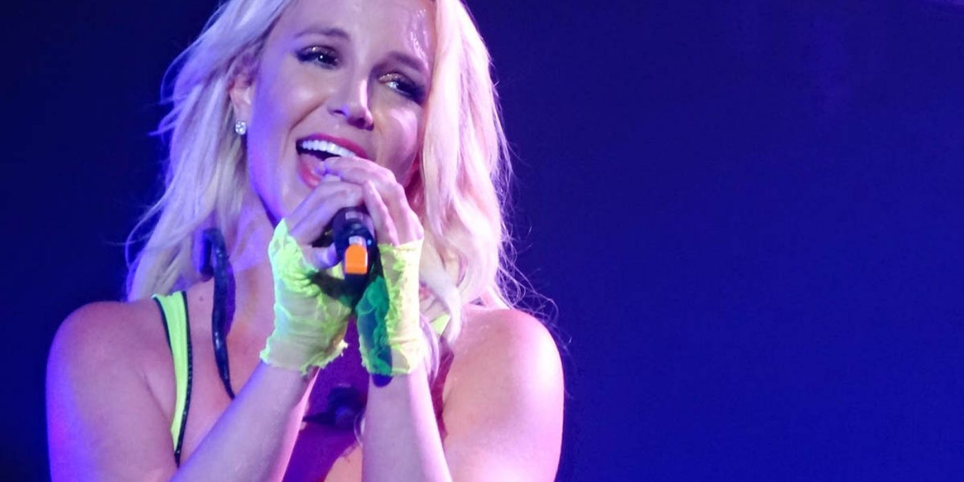 Britney Spears on stage performing