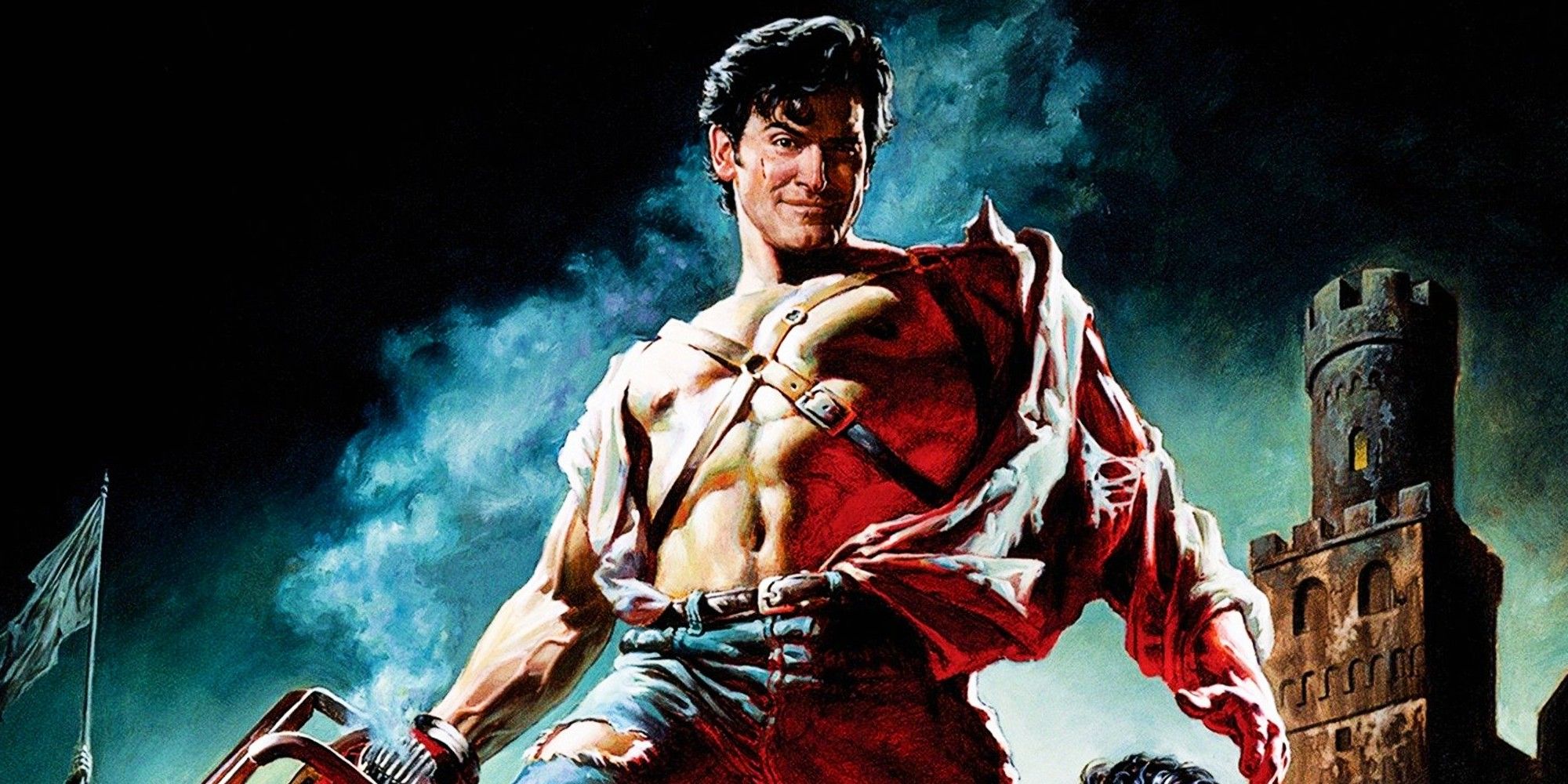 Bruce Campbell as Ash posing confidently in a poster for Army of Darkness 