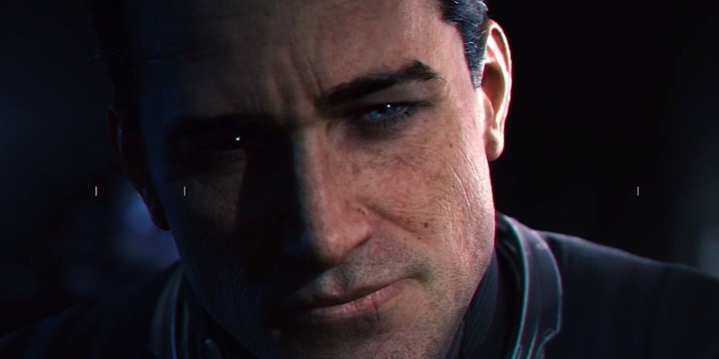 A close-up of a sad-looking Bruce Wayne in Gotham Knights