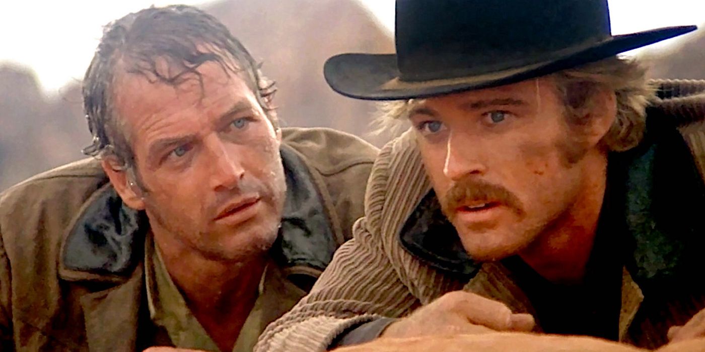 Butch Cassidy and the Sundance Kid watching from a mountain perch.