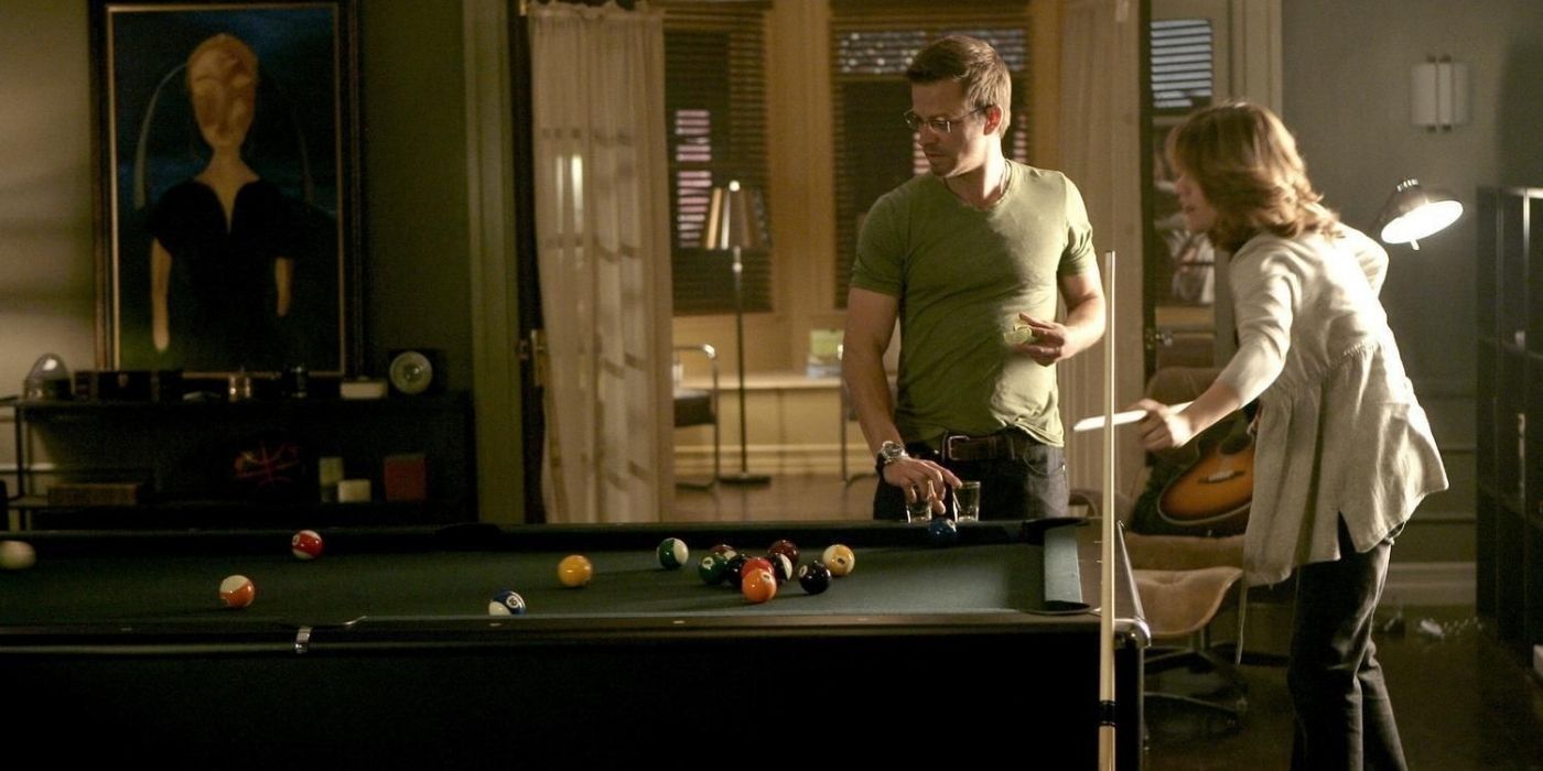 Danny and Lindsay playing pool in CSI NY