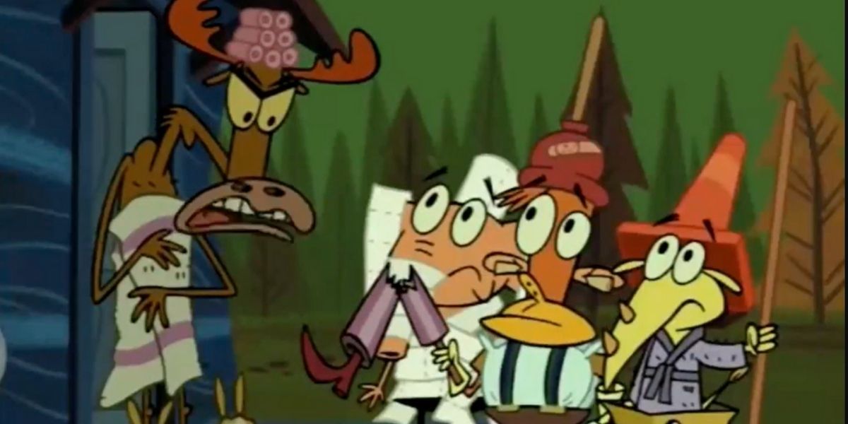 Lazlo and his friends dressed up and trick or treating around camp in Camp Lazlo