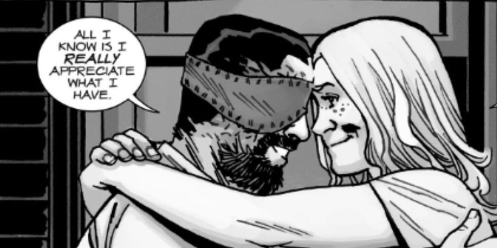 Carl and Sofia hug in The Walking Dead comic