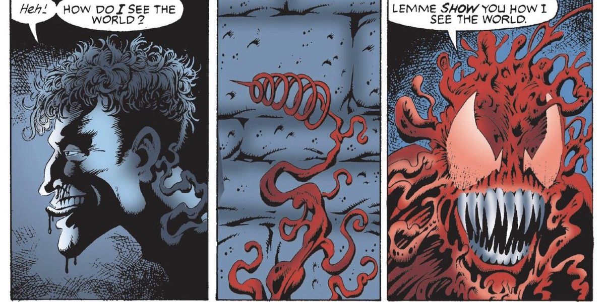 Carnage transfers his thoughts to Matthew Kurtz in Carnage: Mind Bomb