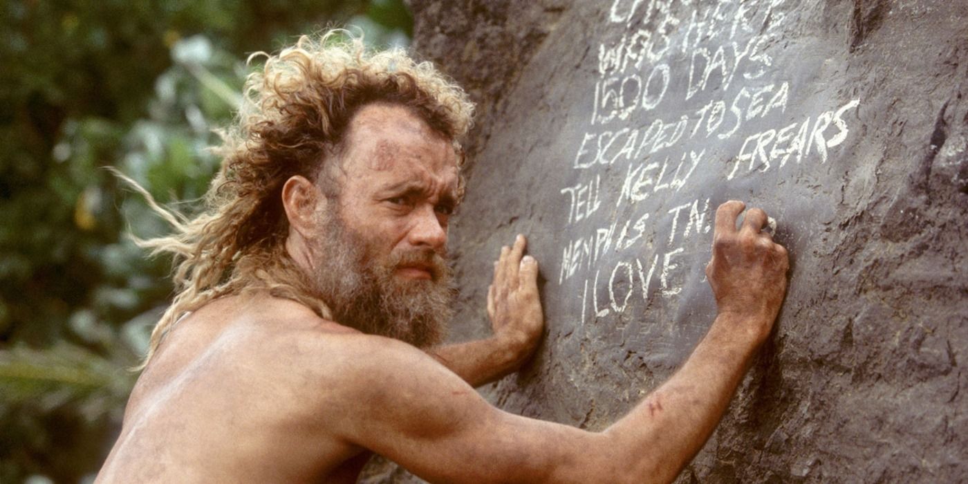 Chuck counts down the days he has been stranded in Cast Away