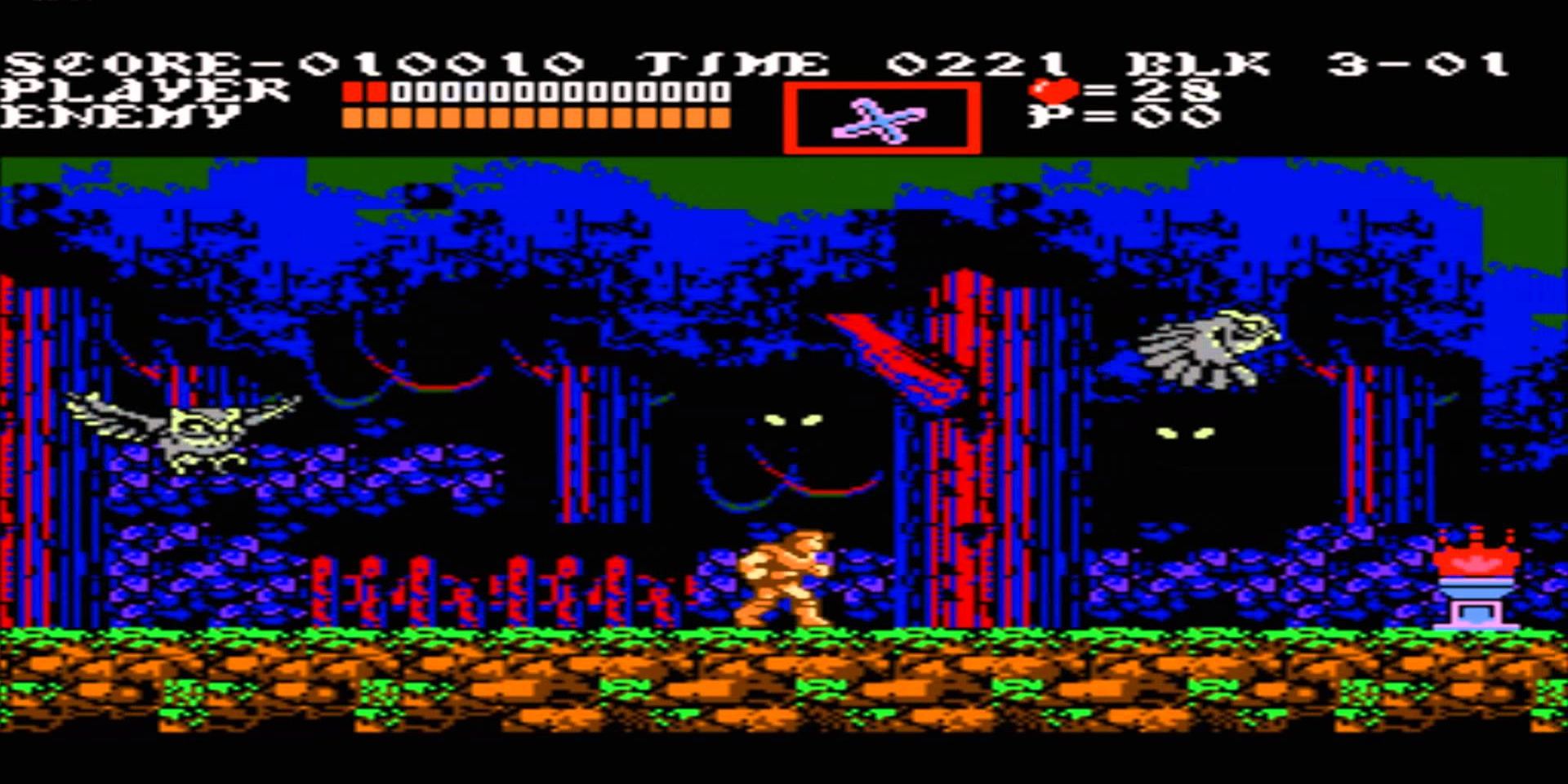 A screenshot of the NES video game Castlevania III: Dracula's Curse.