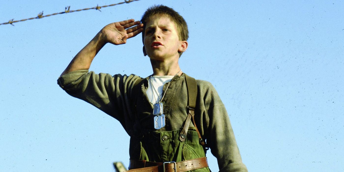 Christian Bale saluting in Empire of the Sun.