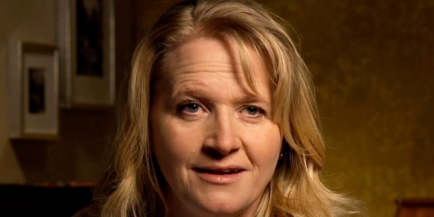 Christine Brown from Sister Wives serious expression close up