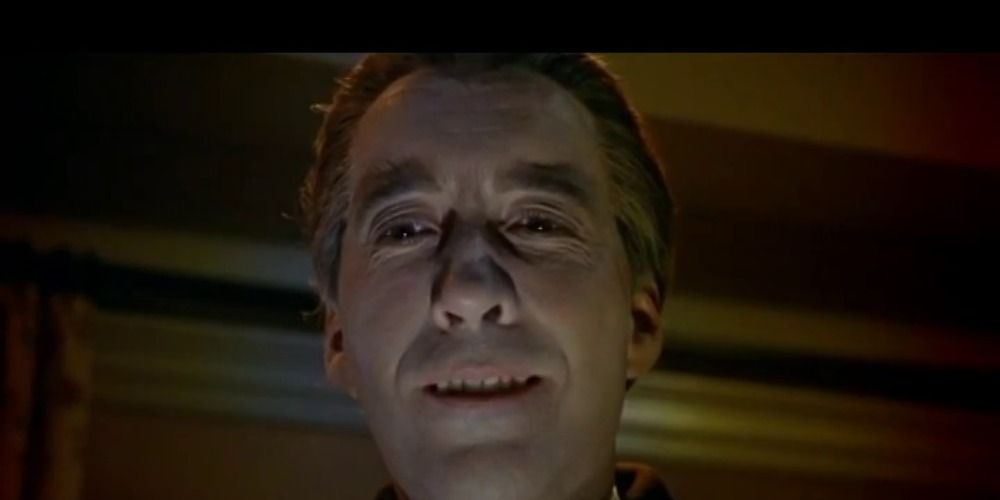 Christopher Lee smiling in Dracula Has Risen From the Grave