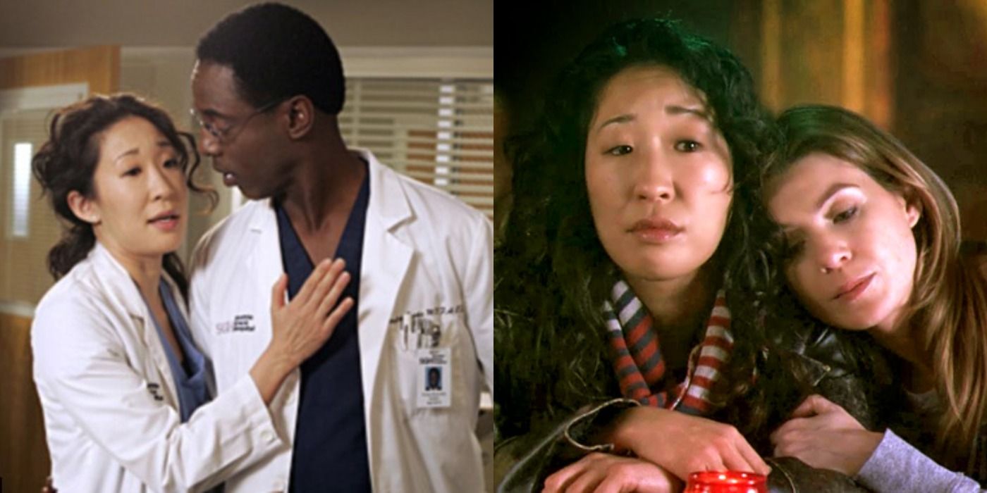 Split Image of Yang with Burke and Yang with Meredith Greys Anatomy