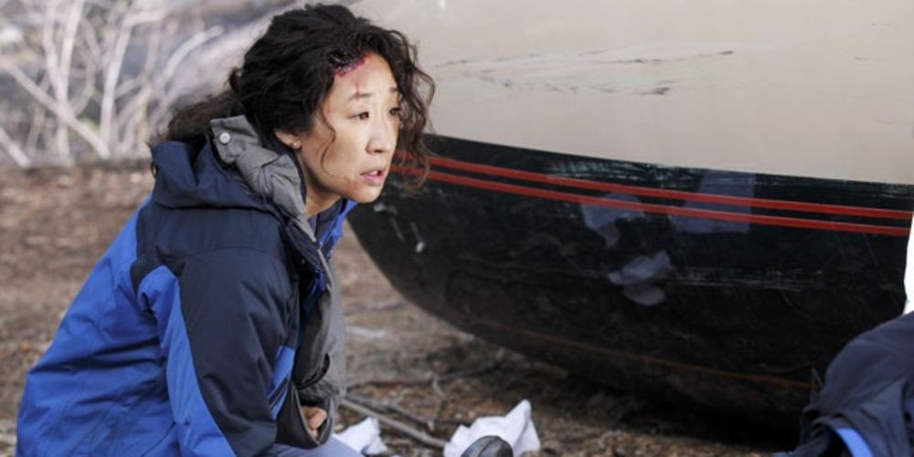 Cristina Yang on the plane crash site in Grey's Anatomy