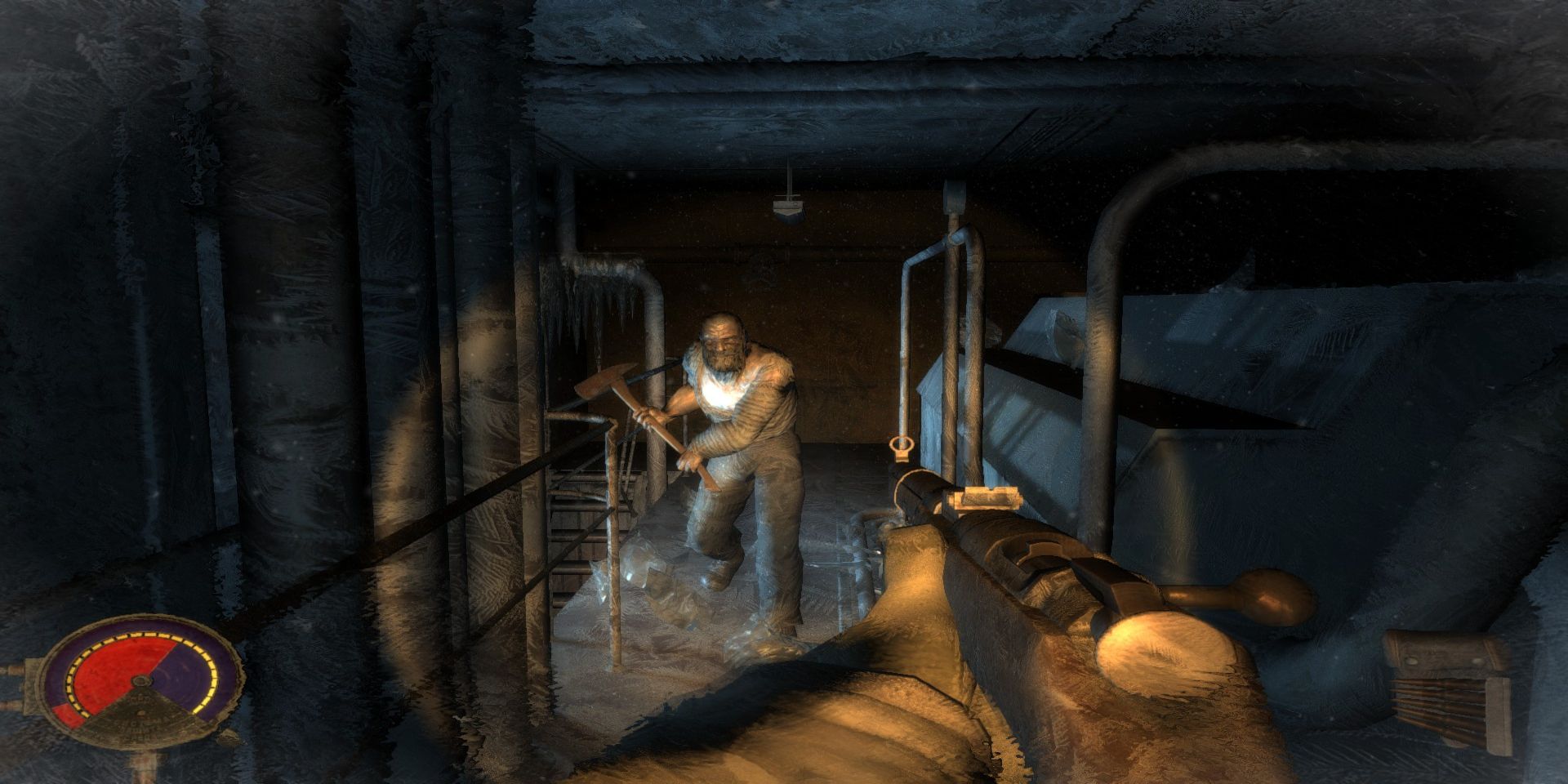 A screenshot of the video game Cryostasis: The Sleep of Reason.