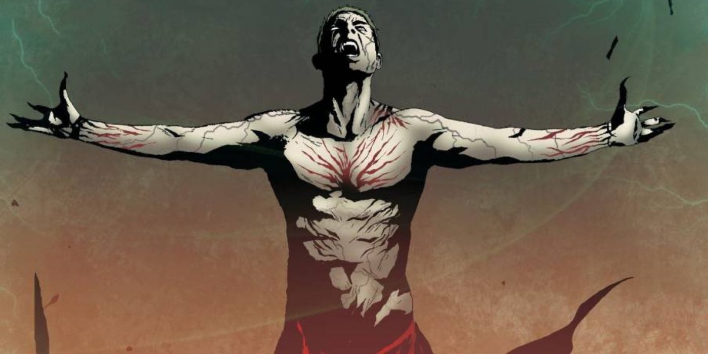 Cain spreading his arms in DC Comics