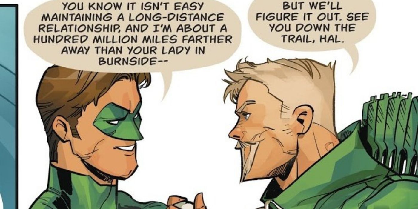 Hal and Jordan talking in DC Comics