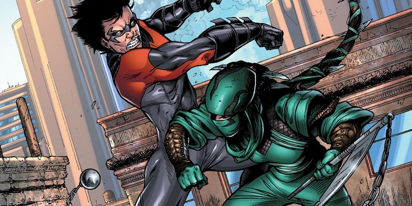 Nightwing fights Lady Shiva in DC comics