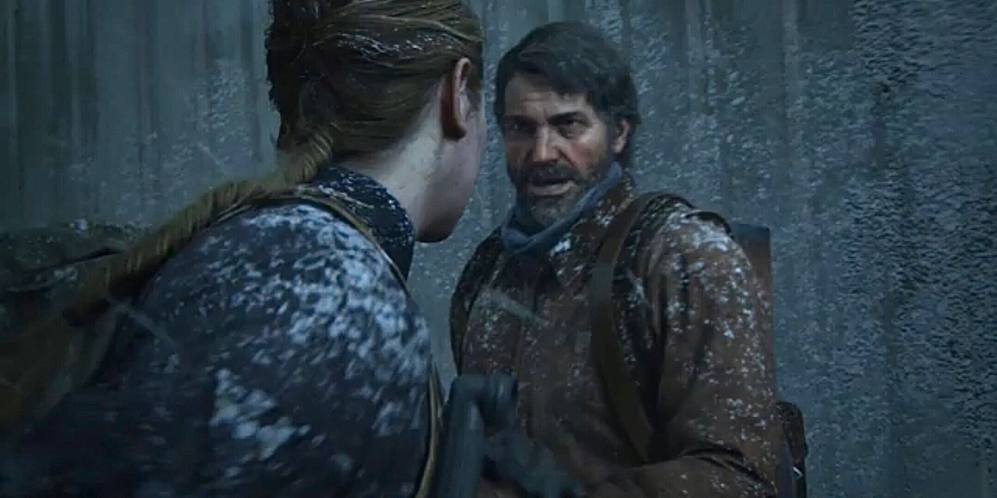 Abby and Joel in the snow in The Last Of Us 2