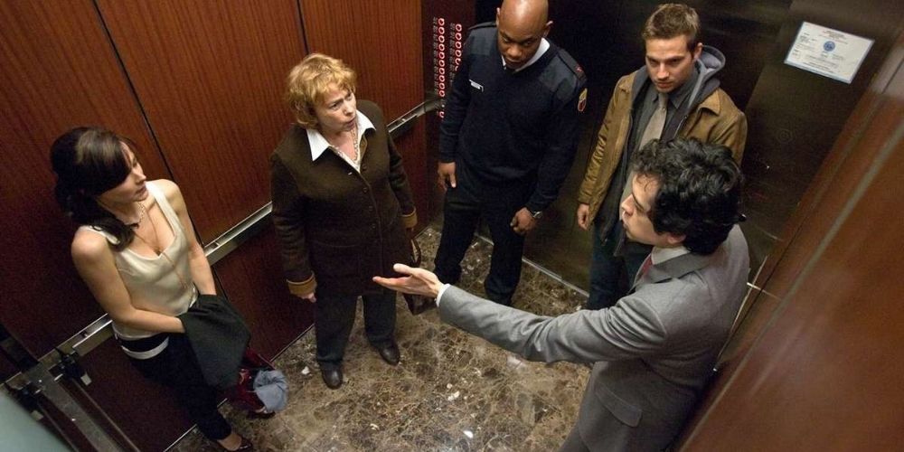 Five strangers fight to stay alive in a demonic elevator in Devil