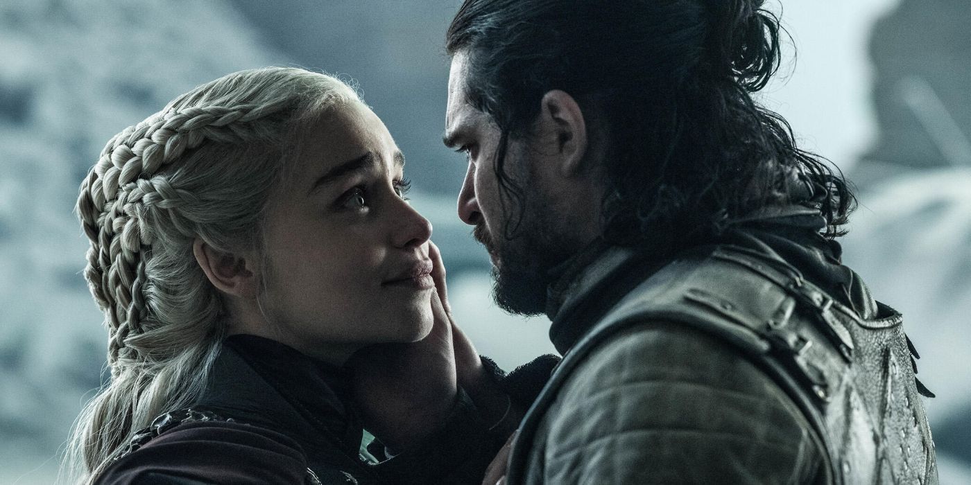 Jon Snow embracing Daenerys and stabbing her to death in Game of Thrones finale