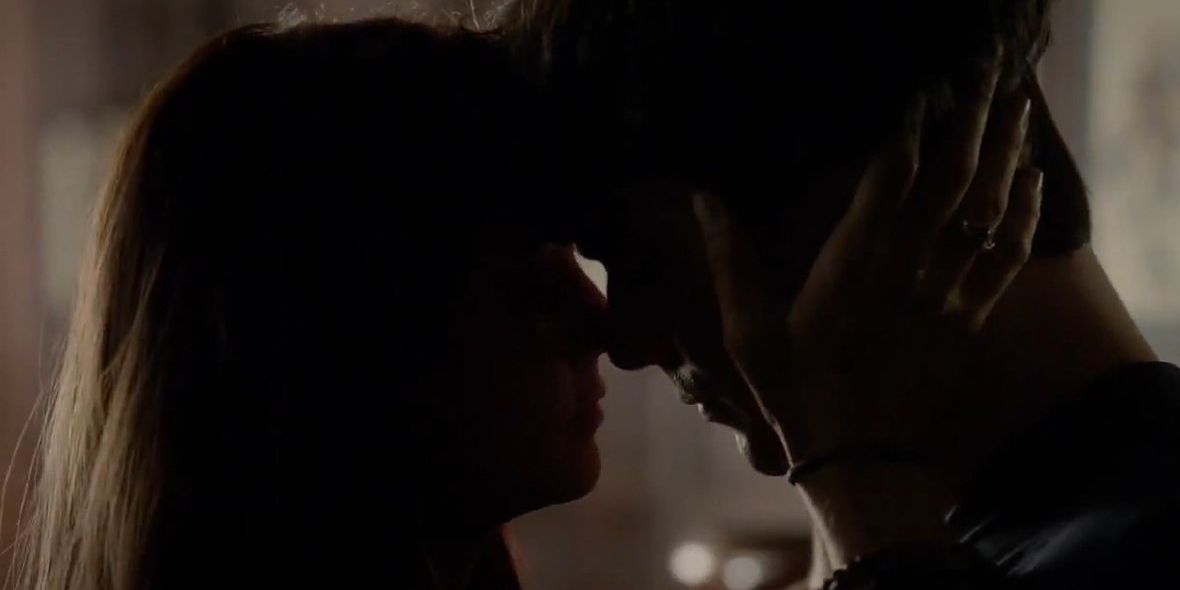 The Vampire Diaries 10 Times Damon And Elena Acted Like A Normal Couple   Damon Elena Goodbye Kiss 