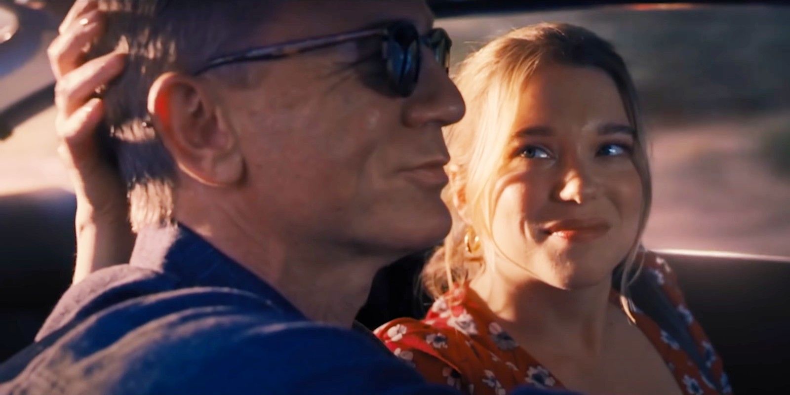 Bond driving with Madeleine at the beginning of No Time to Die