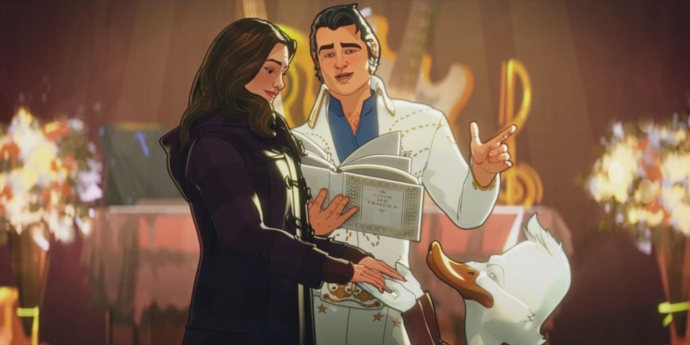 Elvis marrying Darcy and Howard the Duck in Marvel&rsquo;s What If&hellip;?