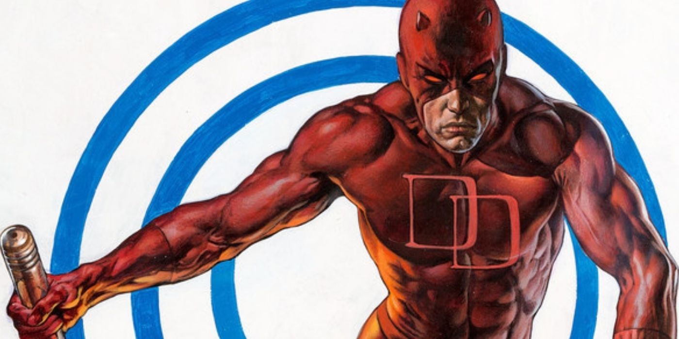 Daredevil streching his arm out on the cover of The Target