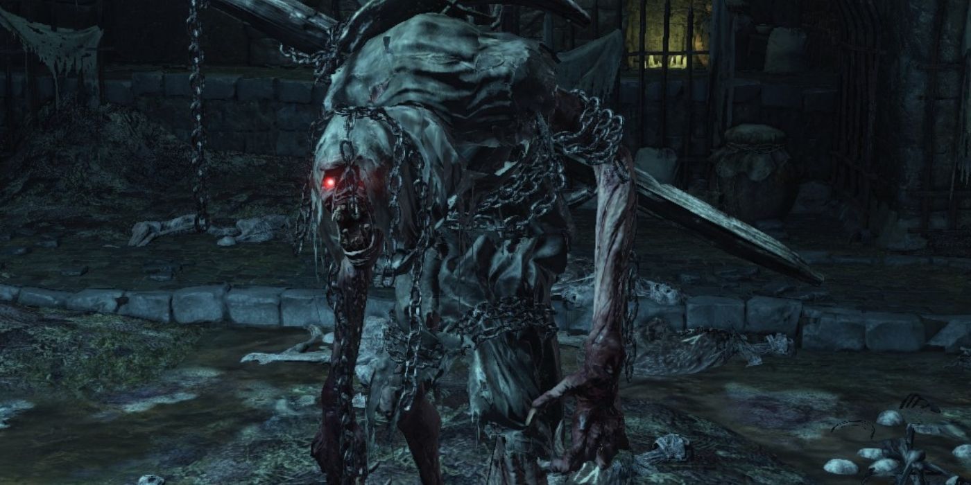 A Lycanthrope glares in Dark Souls 3.