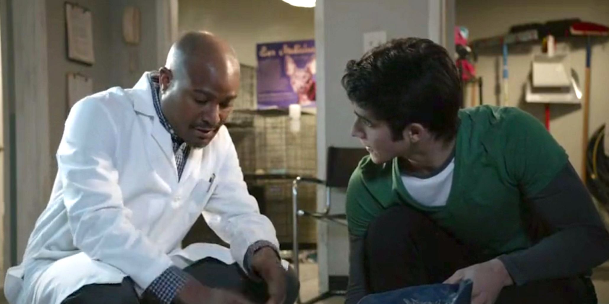 Deaton and Scott cleaning up the clinic in Teen Wolf
