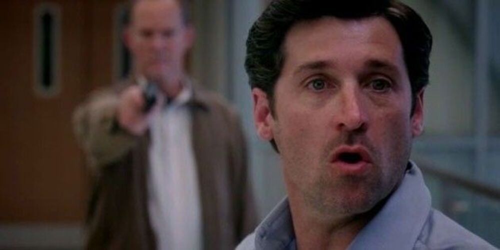 Derek about to be shot on Grey's Anatomy