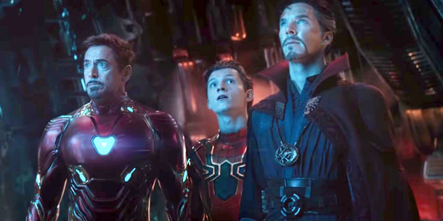 Doctor Strange, Spider-Man and Iron Man in Endgame