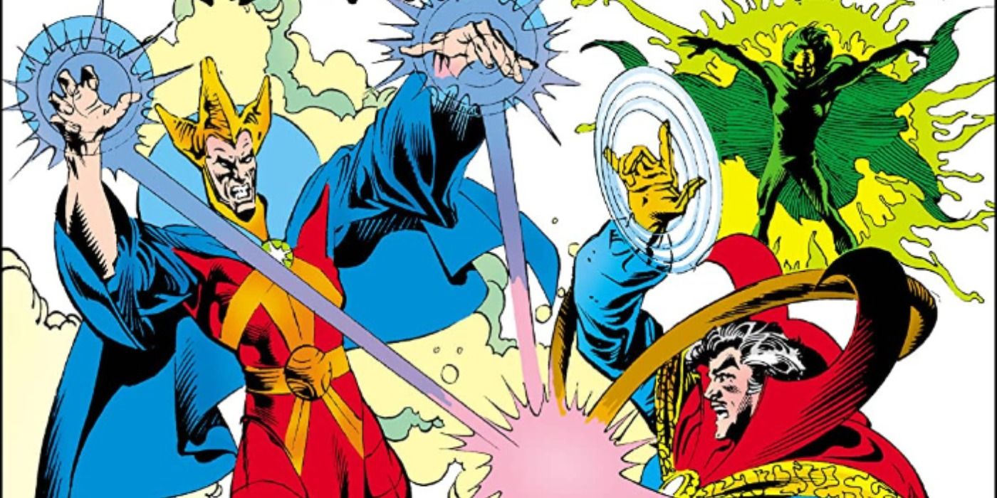 Doctor Strange fights Cyrus Black in Marvel Comics.
