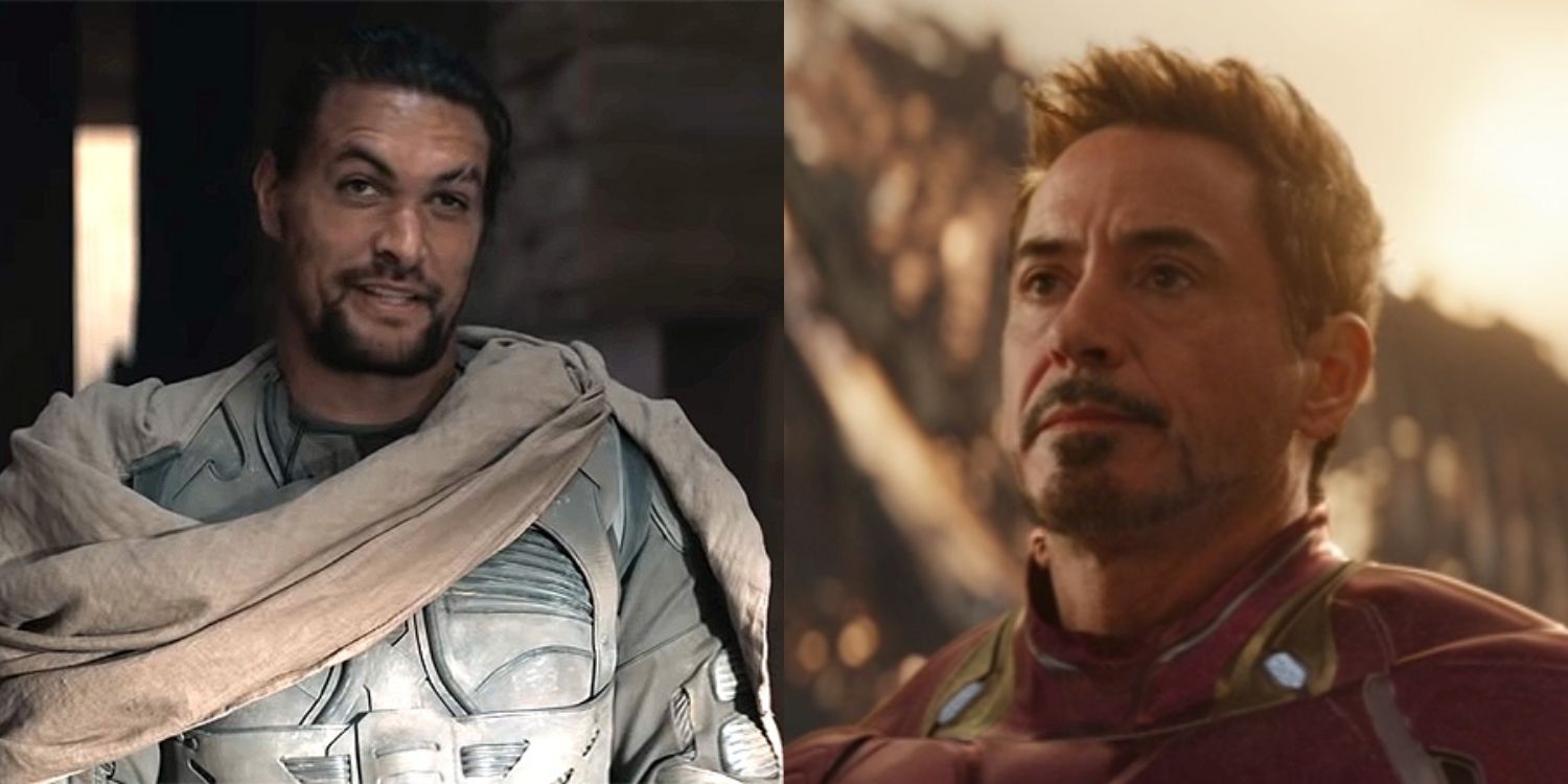 Dune's Duncan Idaho and MCU's Tony Stark in a split image