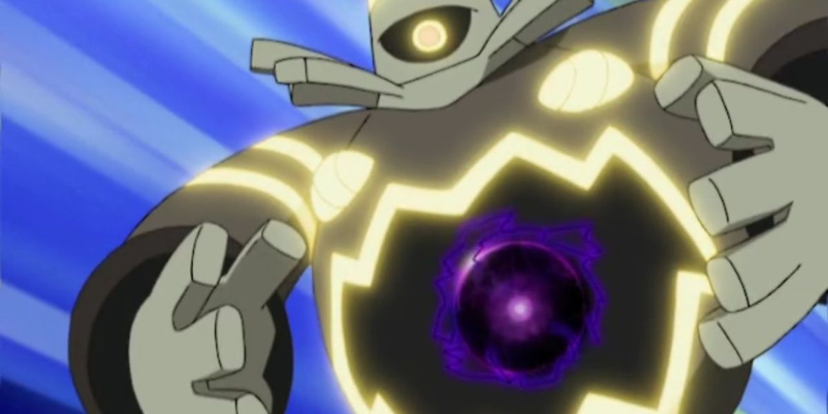 Dusknoir using Shadow Ball in the Pokemon anime.
