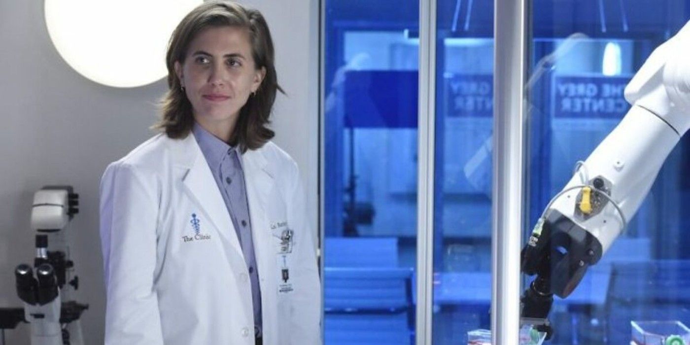Dr Kai Bradley smiling softly in Grey's Anatomy