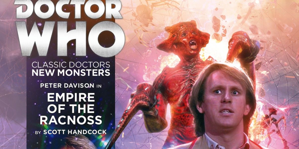 The Fifth Doctor and a Racnoss on the cover of Empire Of The Racnoss