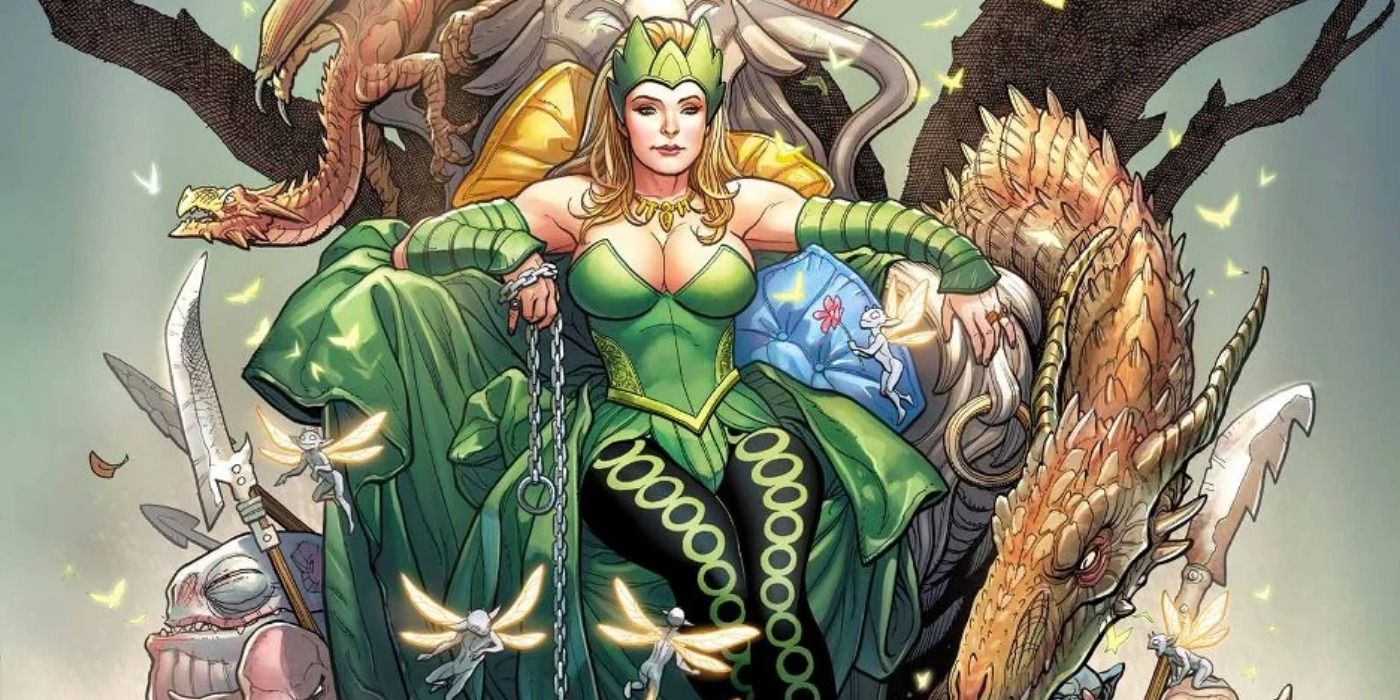 Enchantress sitting on a throne