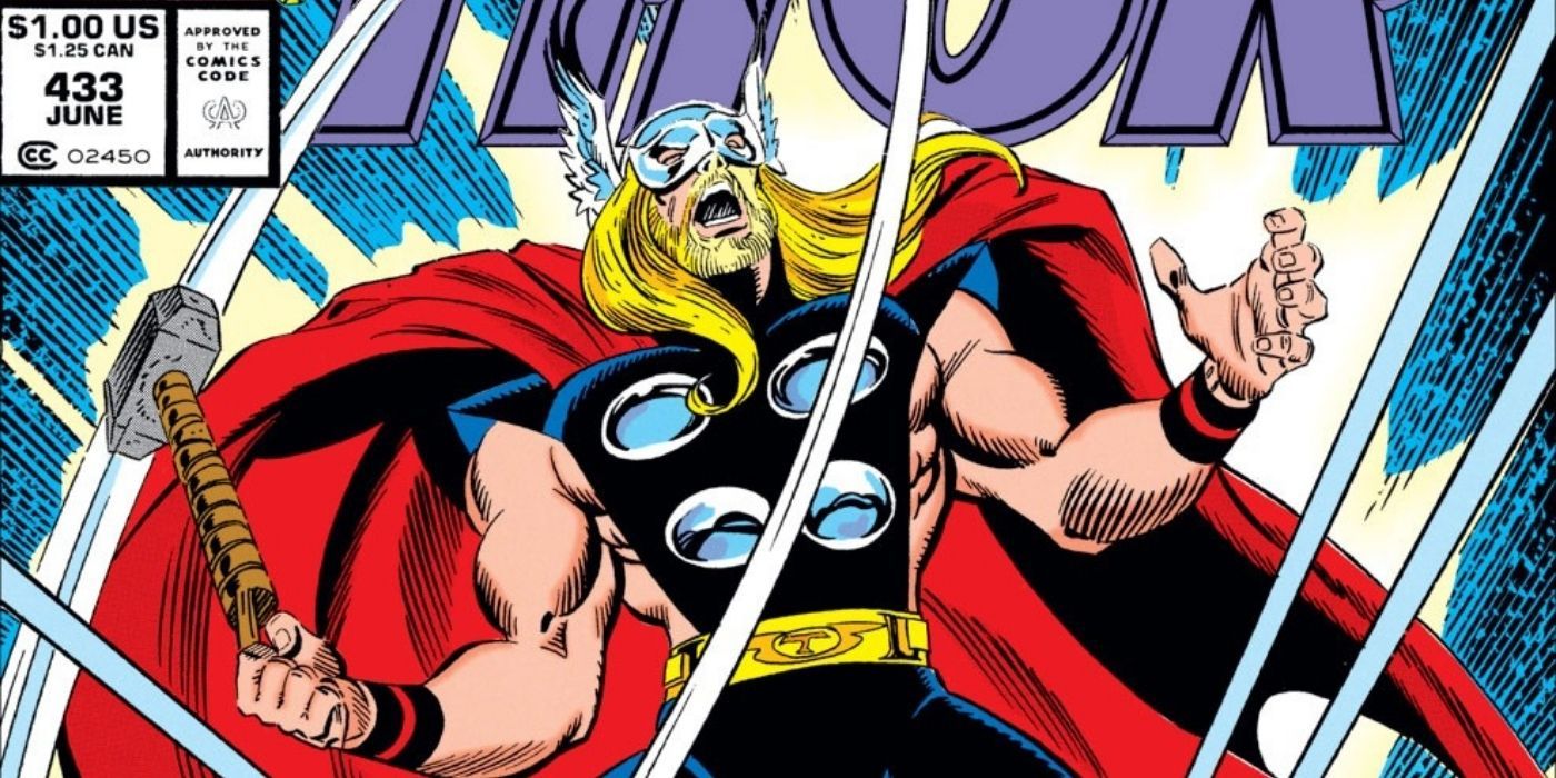 Eric Masterson wielding a mace and looking upwards in Marvel comics