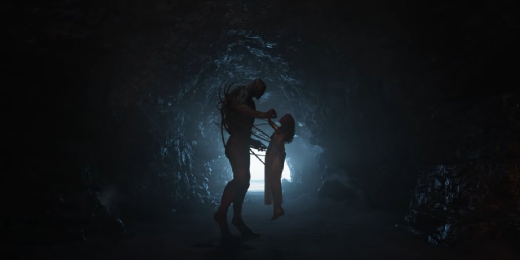 Kro and Thena in a cave in Eternals