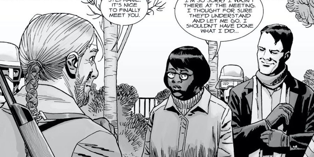 Eugene and Stephanie meet in The Walking Dead 