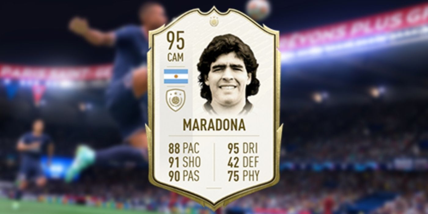 Icon and rating for Maradona in FIFA 22