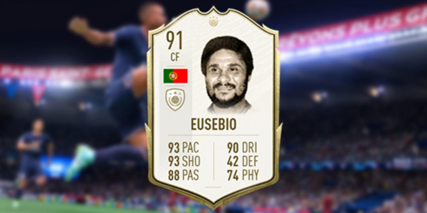 Icon and rating for Eusébio in FIFA 22