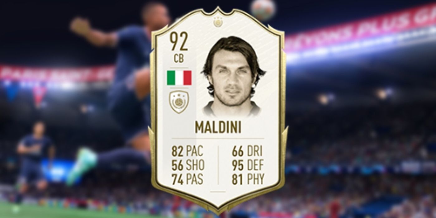 Icon and rating for Paolo Maldini in FIFA 22