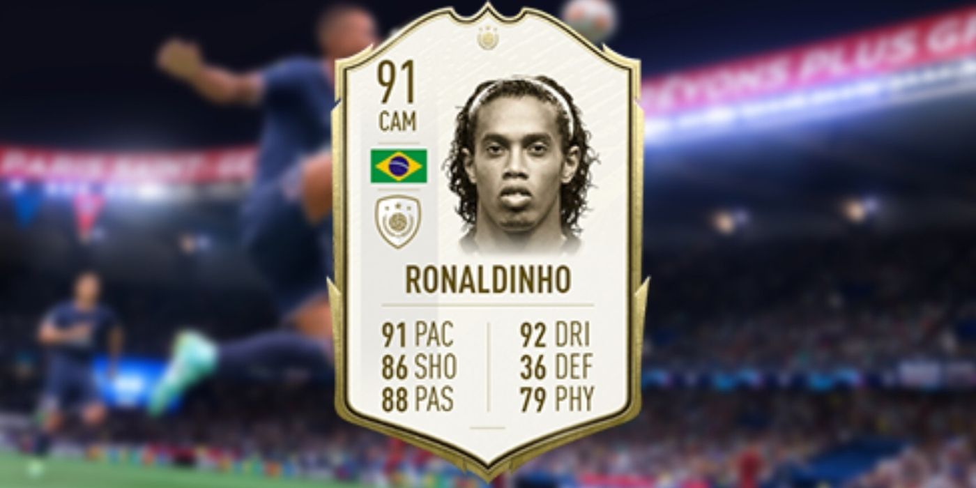 Icon and rating for Ronaldinho in FIFA 22